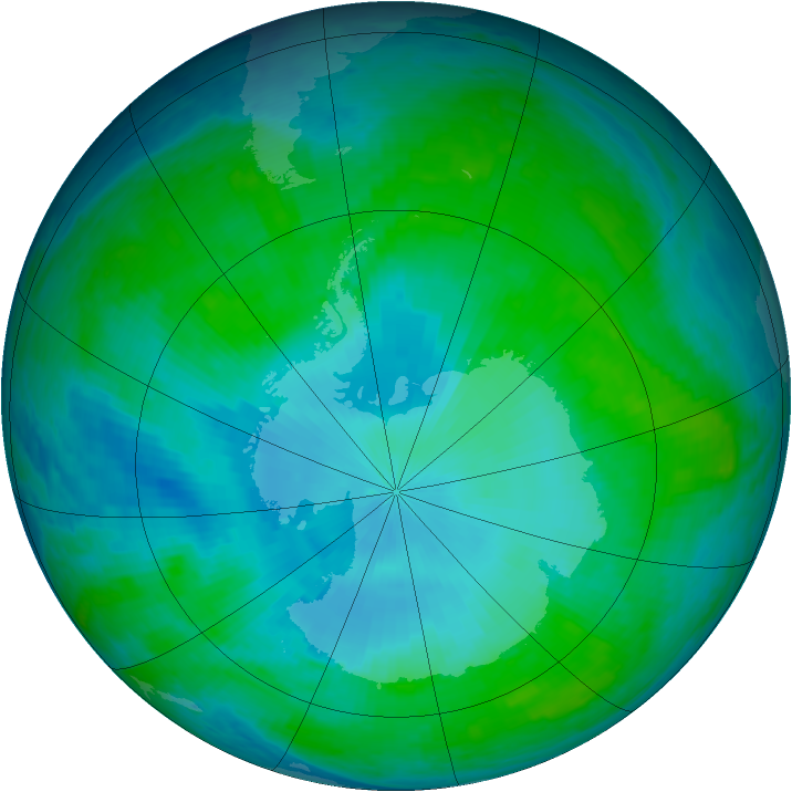 Antarctic ozone map for 26 January 2003